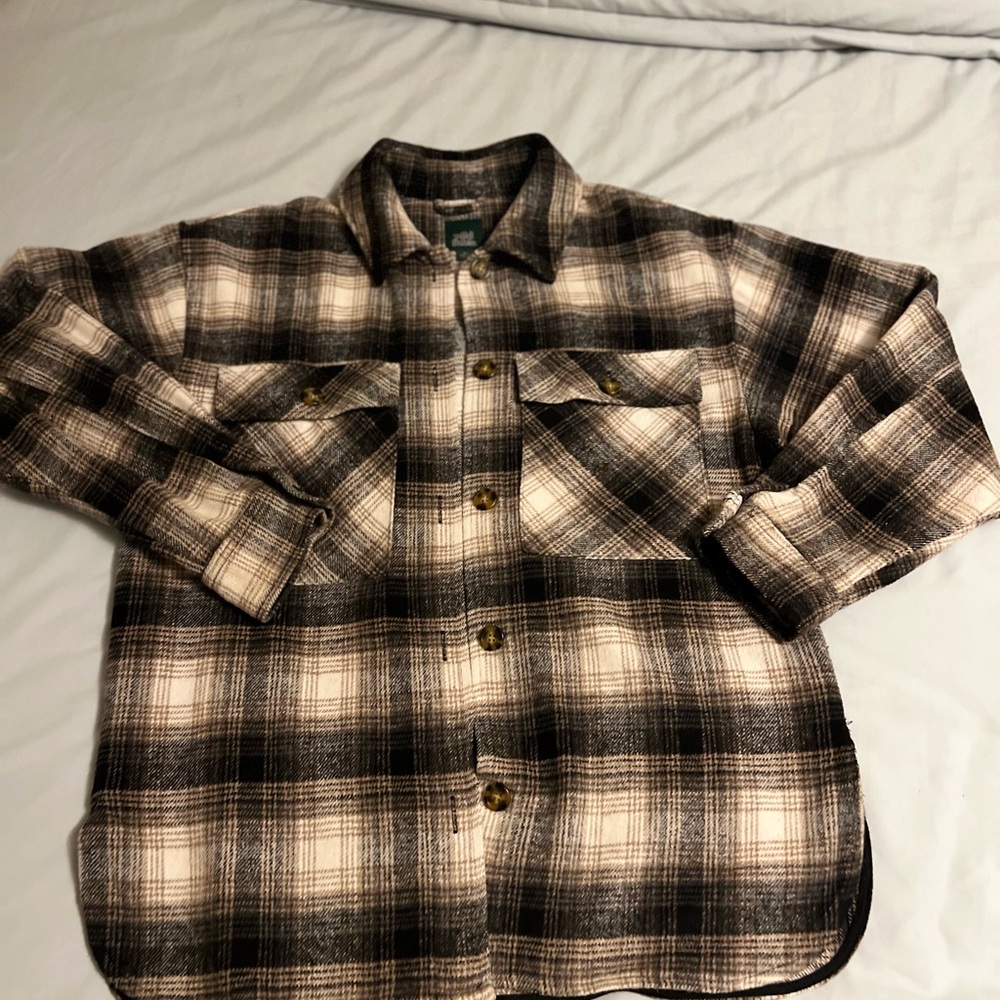 Wild Fable Flannel Shacket - Black and Cream